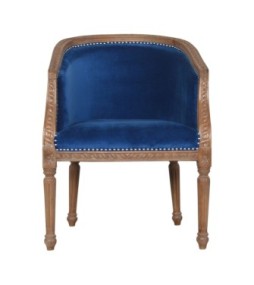 Fauteuil d'appoint en velours bleu royal