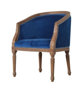 Fauteuil d'appoint en velours bleu royal