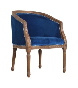 Fauteuil d'appoint en velours bleu royal