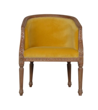 Fauteuil d'appoint en velours moutarde