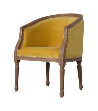 Fauteuil d'appoint en velours moutarde