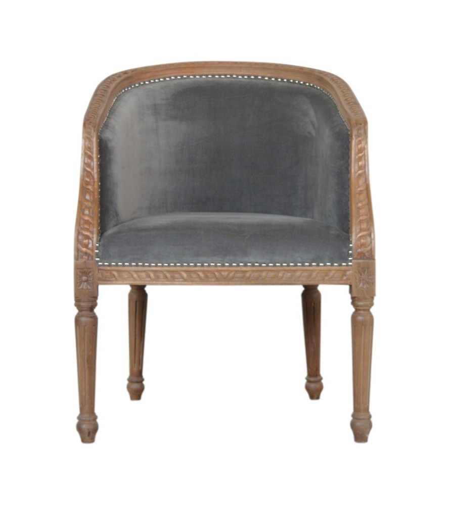 Fauteuil d'appoint en velours gris