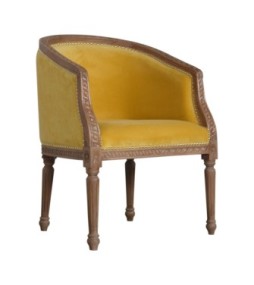 Fauteuil d'appoint en velours moutarde