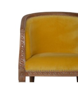 Fauteuil d'appoint en velours moutarde