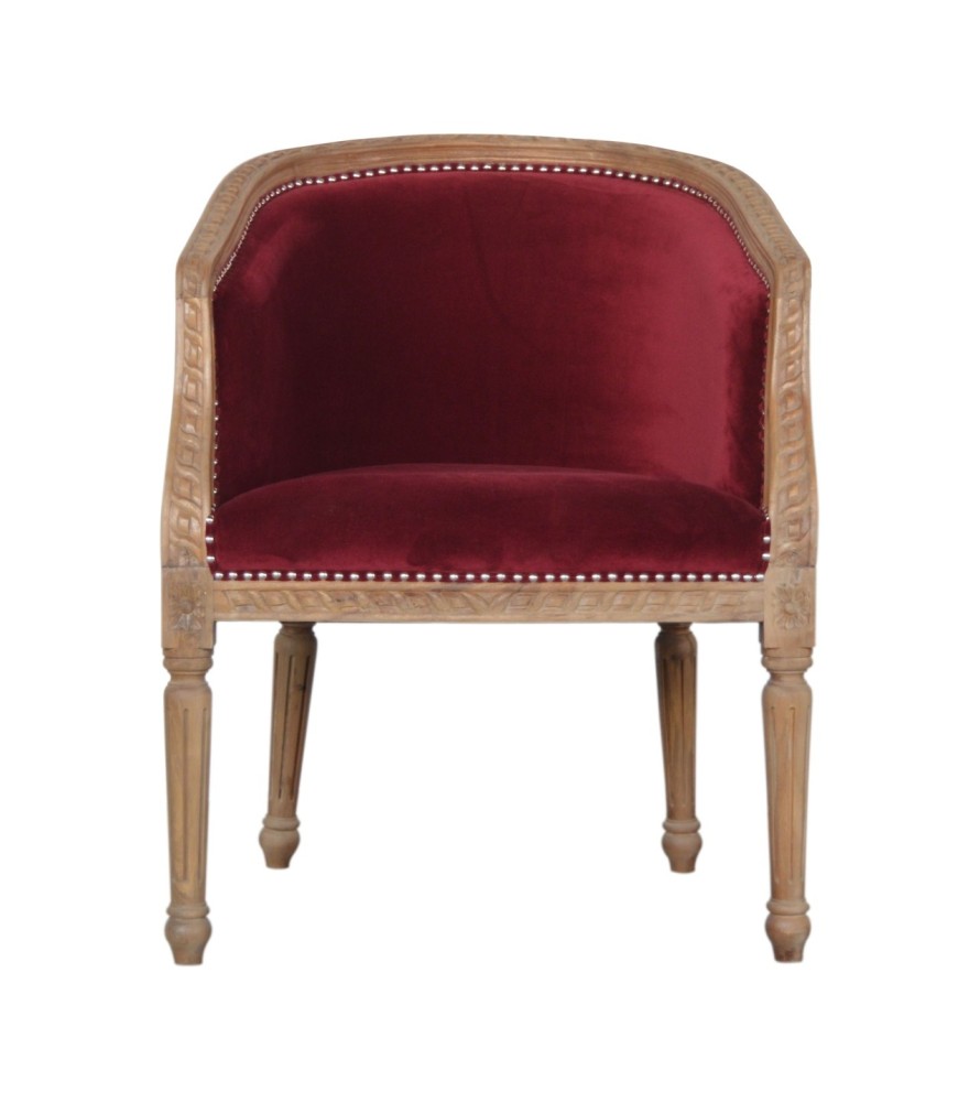 Wine Red Velvet Occasional Chair