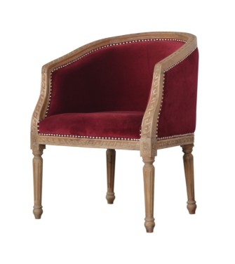 Wine Red Velvet Occasional Chair
