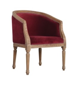 Wine Red Velvet Occasional Chair