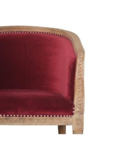 Wine Red Velvet Occasional Chair