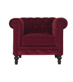Fauteuil Chesterfield rouge bordeaux
