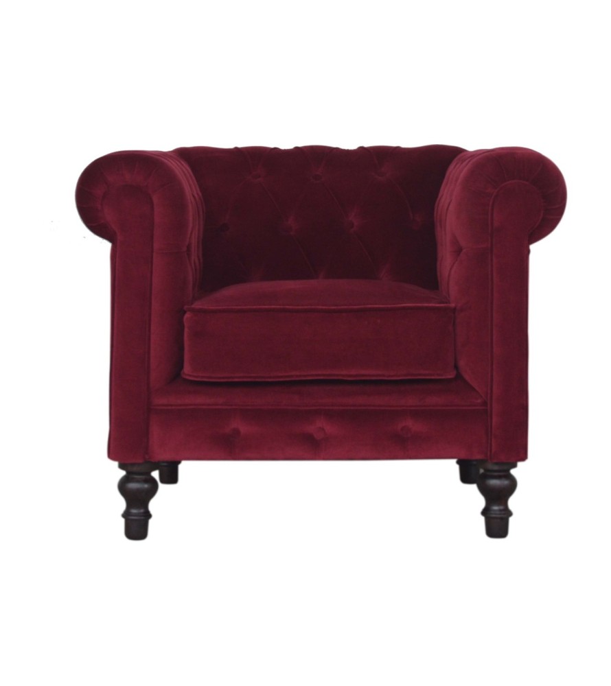 Wine Red Chesterfield Armchair