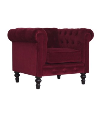 Wine Red Chesterfield Armchair