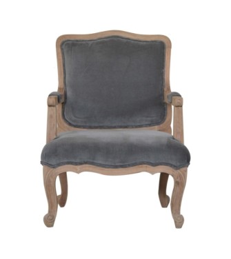 Grey Velvet French Style Chair