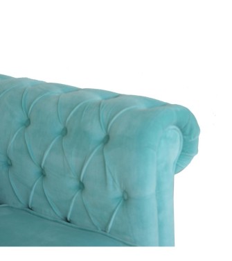 Aqua Velvet Chesterfield Armchair
