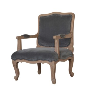 Grey Velvet French Style Chair