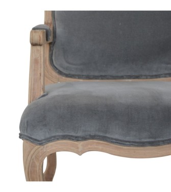 Grey Velvet French Style Chair