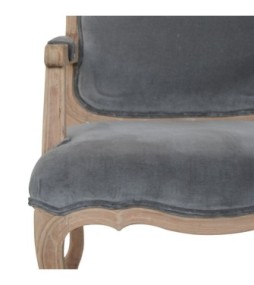 Grey Velvet French Style Chair