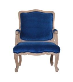 Royal Blue Velvet French Chair