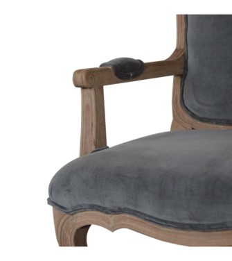Grey Velvet French Style Chair