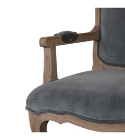 Grey Velvet French Style Chair