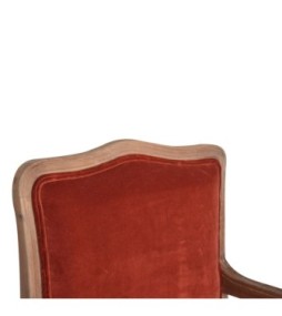 Brick Red Velvet French Style Chair