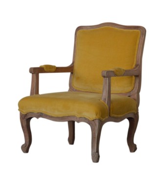 Mustard Velvet French Style Chair