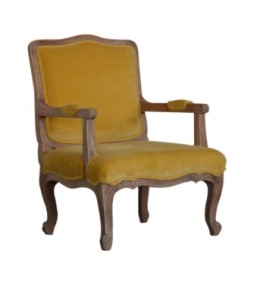 Mustard Velvet French Style Chair