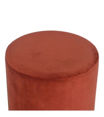 Brick Red Velvet Gold Footstool