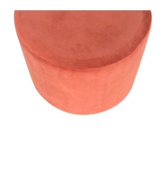 Brick Red Velvet Gold Footstool