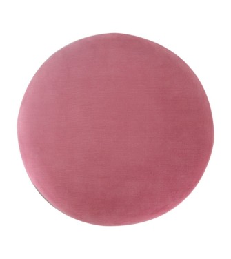 Repose-pieds en bois et velours rose