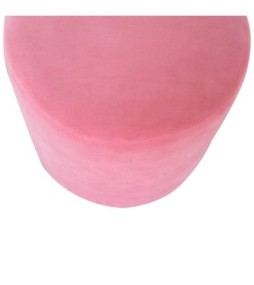 Repose-pieds en bois et velours rose