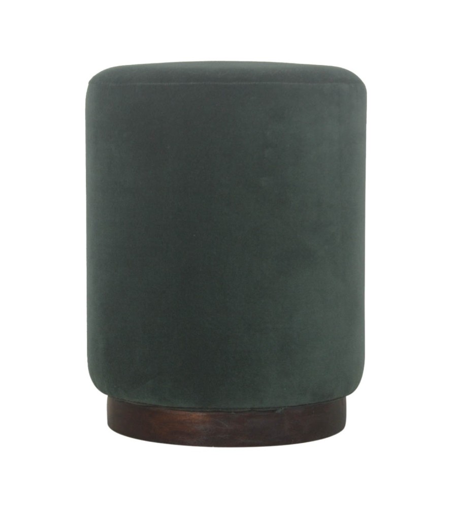 Repose-pieds Emerald avec base en bois