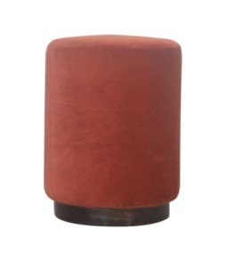 Repose-pieds rouge brique avec piètement doré