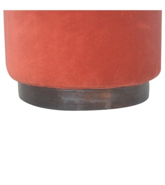 Brick Red Footstool with Gold Base