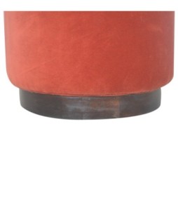Brick Red Footstool with Gold Base