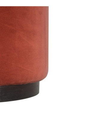 Brick Red Footstool with Gold Base