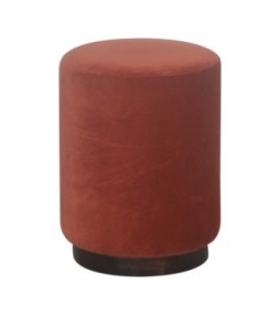 Brick Red Footstool with Gold Base