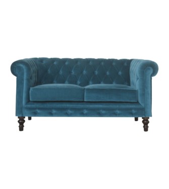 Canapé Chesterfield bleu sarcelle