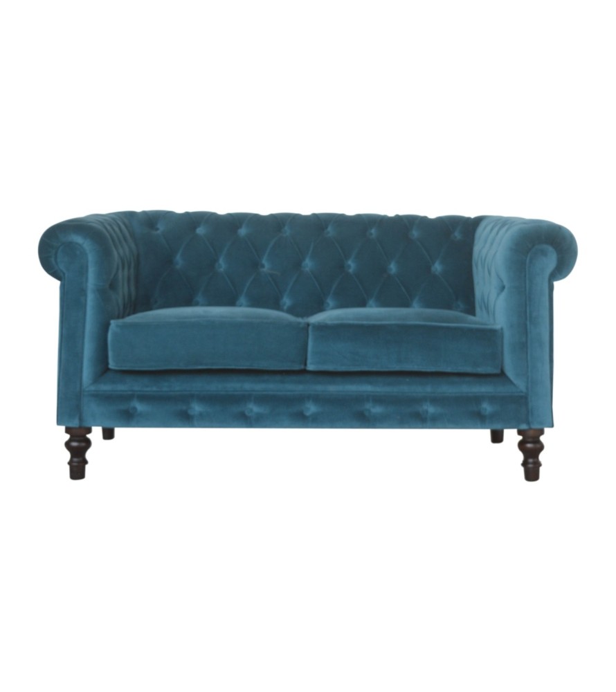 Canapé Chesterfield bleu sarcelle