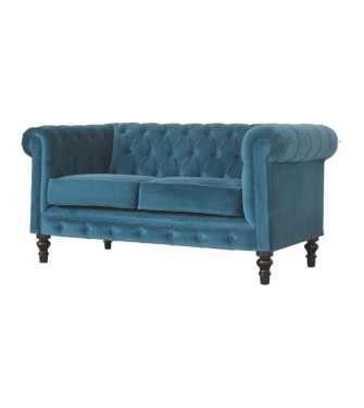 Canapé Chesterfield bleu sarcelle