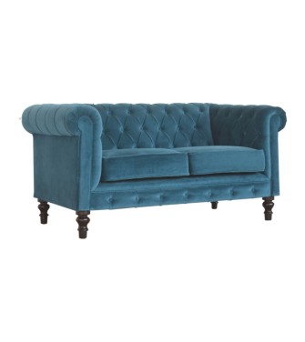 Canapé Chesterfield bleu sarcelle