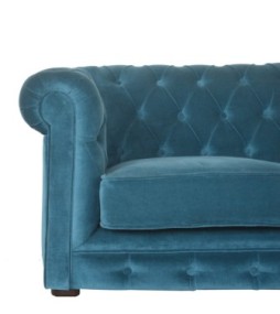 Canapé Chesterfield bleu sarcelle