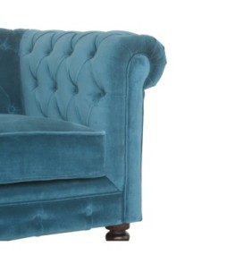 Canapé Chesterfield bleu sarcelle