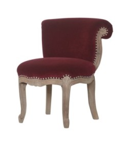 Wine Red Velvet Studded Chair