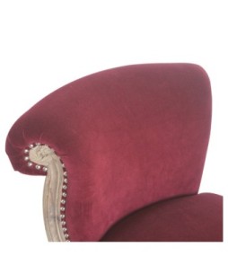 Wine Red Velvet Studded Chair