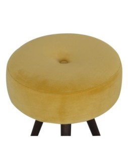 Mustard Velvet Tripod Footstool
