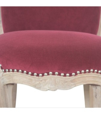 Wine Red Velvet Studded Chair