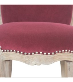 Wine Red Velvet Studded Chair