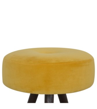 Mustard Velvet Tripod Footstool