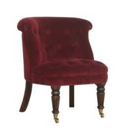 Wine Red Velvet Accent Chair