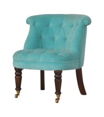 Turquoise Velvet Accent Chair